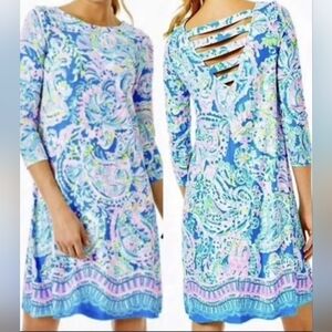 Lilly Pulitzer Ophelia swing dress multi dream team size medium long sleeved